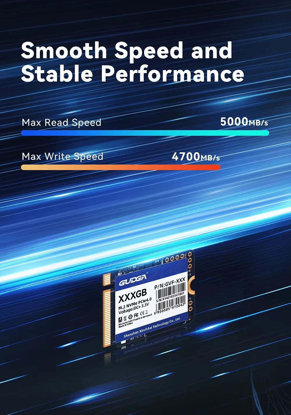 High Speed M.2 2230 PCIE 4.0 SSD with 5000MB/s Read
